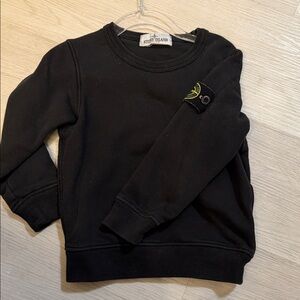 Stone Island Black Crewneck with Logo Patch